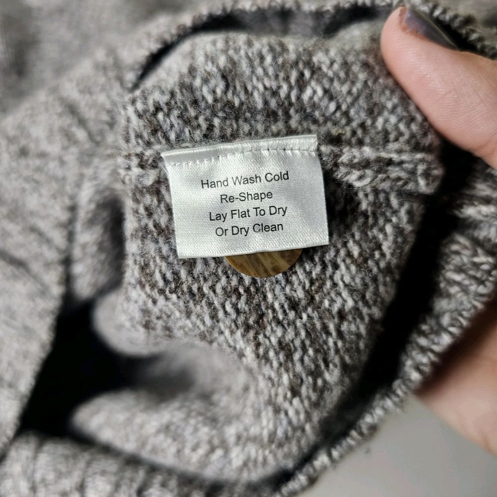 Jos. A. Bank Reserve Sweater Mens Large Brown Wool Blend Mock Neck Marled Knit - Picture 5 of 7
